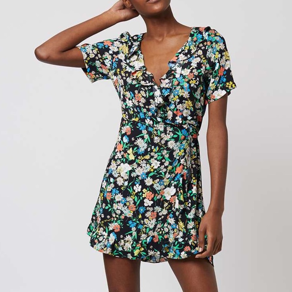 Topshop Retro Floral Tea Dress